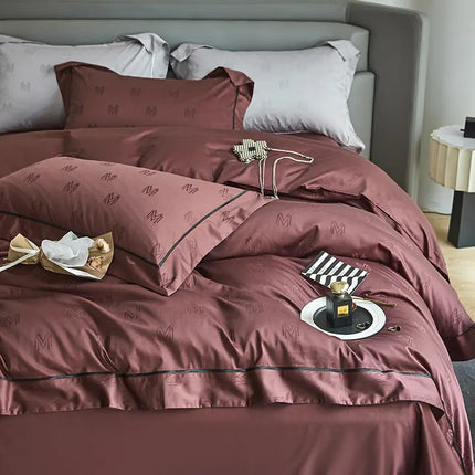 New 1000TC Egyptian Cotton Bedding Sets Luxury Jacquard Duvet Cover Flat sheet Pillowcase