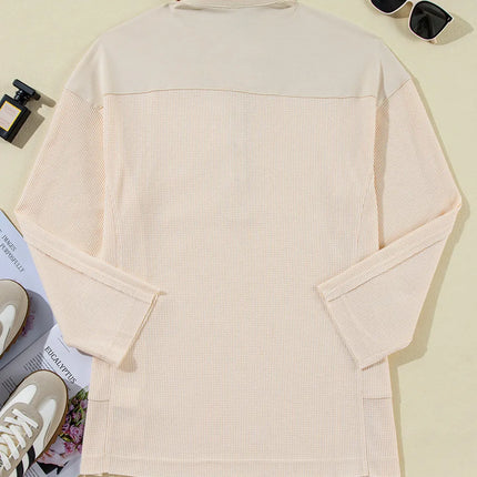 Half Button Long Sleeve Top