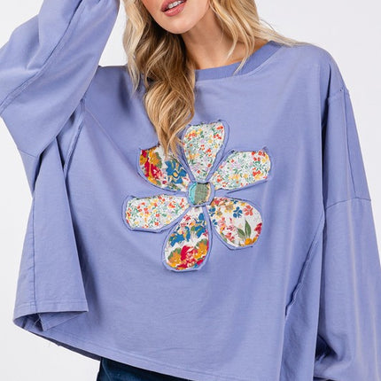 SAGE + FIG Flower Patch Dropped Shoulder Oversize Top