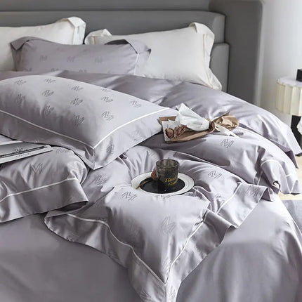New 1000TC Egyptian Cotton Bedding Sets Luxury Jacquard Duvet Cover Flat sheet Pillowcase