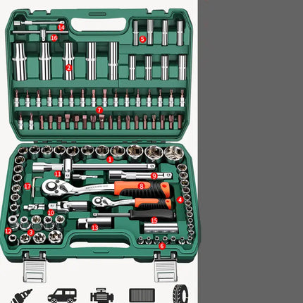Multi-functional wrench set / dull wrench set open-end wrench set 150-piece set quick wrench combination