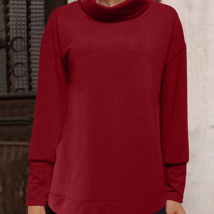 Full Size Mock Neck Long Sleeve T-Shirt