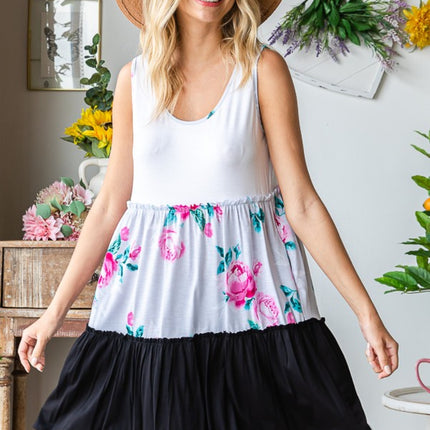 Heimish Full Size Scoop Neck Frill Tiered Dress