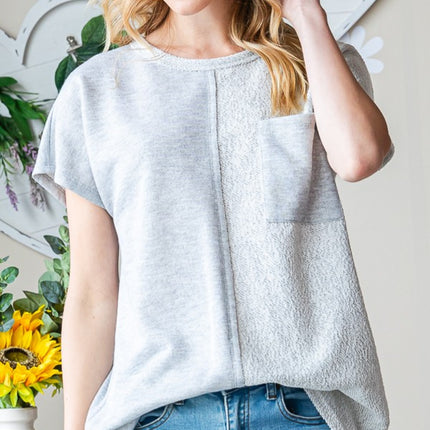 Heimish Full Size Pocketed Round Neck Short Sleeve T-Shirt