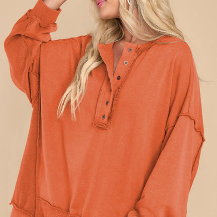 Exposed Seam Long Sleeve Sweatshirt