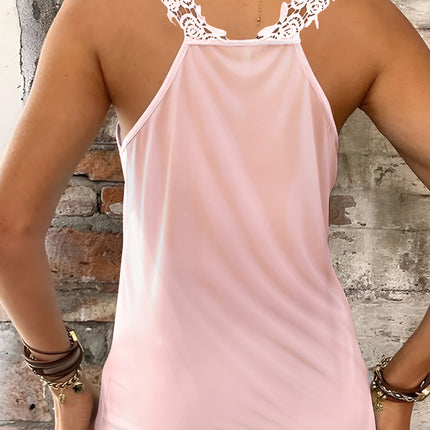 Full Size Lace Detail V-Neck Tank