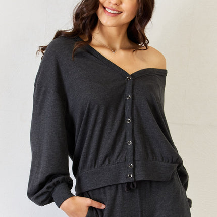 RISEN Ultra Soft  Button Up Long Sleeve Lounge Cardigan