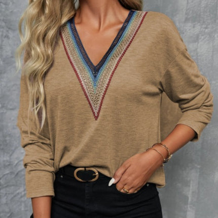 V-Neck Long Sleeve T-Shirt