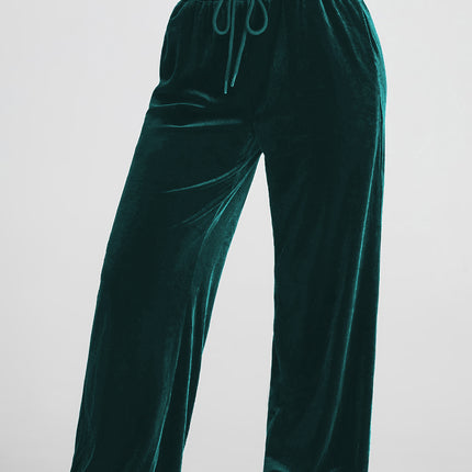 Drawstring Wide Leg Active Pants