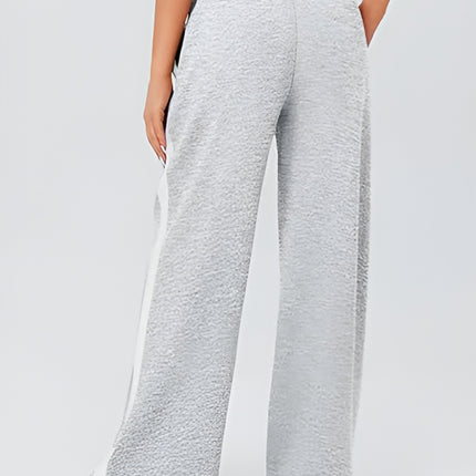 Side Striped Wide Leg Pants