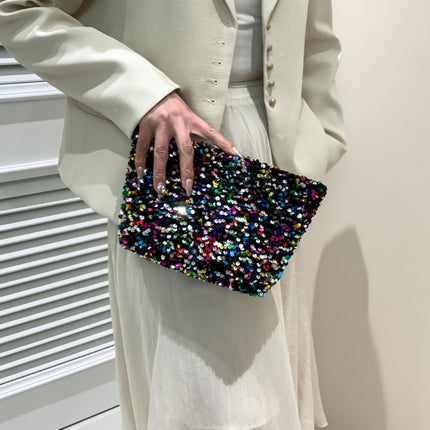 Sequin Clutch with Zipper