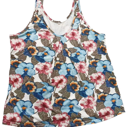 Printed Scoop Neck Wide Strap Tank