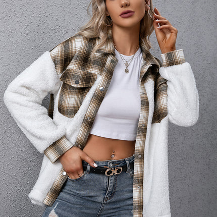 Ivy Lane Plaid Collared Neck Button Down Jacket