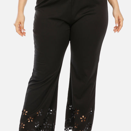 Plus Size Openwork Detail Pants