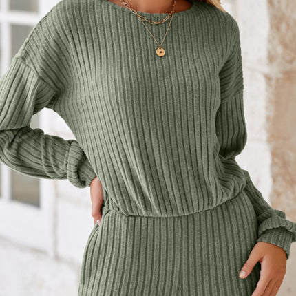 Round Neck Long Sleeve Jumpsuit - Vickie Lynn's