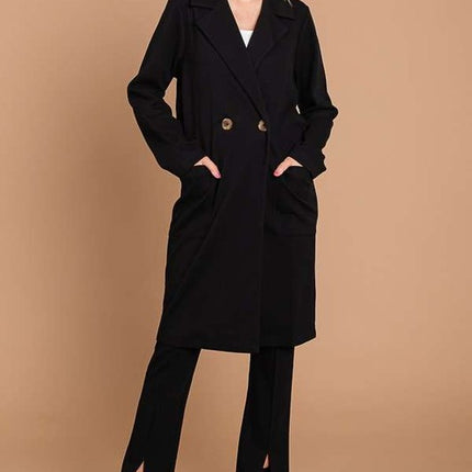 Culture Code Double Breast Lapel Collar Coat