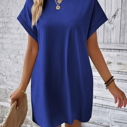 Round Neck Short Sleeve Mini Dress