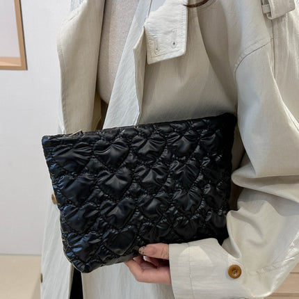 Ruched Heart Clutch with Zipper