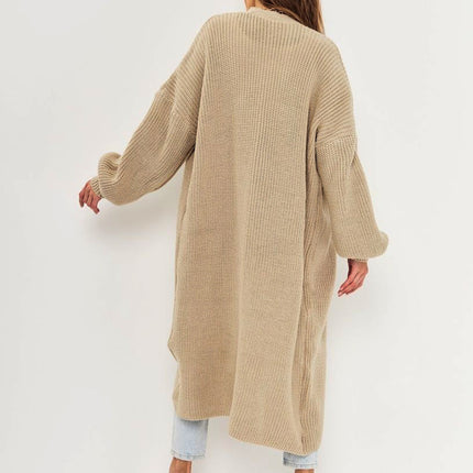 Open Front Long Sleeve Longline Cardigan