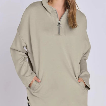 Quarter Zip Long Sleeve Hoodie