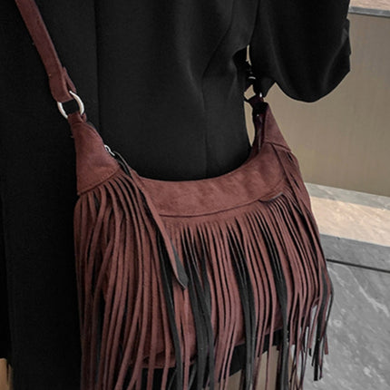 Suede Fringe Adjustable Strap Shoulder Bag