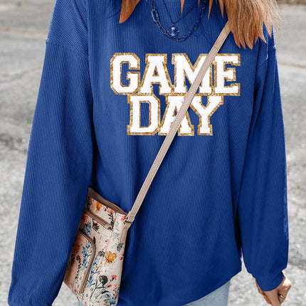 GAME DAY Round Neck Long Sleeve Sweatshirt