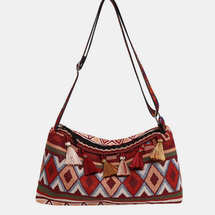 Tassel Adjustable Strap Shoulder Bag