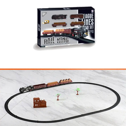 Simulation Electric Train Model with Track Railway Toys Battery Operated Classical High-speed Rail train toys for children