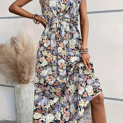 Floral Sleeveless Midi Dress