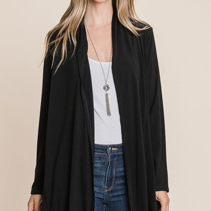 BOMBOM Open Front Long Sleeve Cardigan