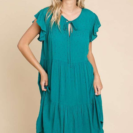 Culture Code Ruffle Cap Sleeve Tiered Dress