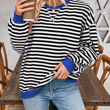 Contrast Striped Long Sleeve Sweatshirt