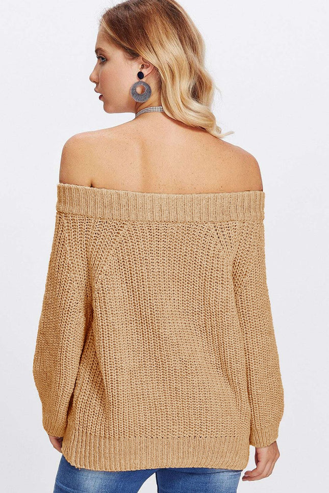 Double Take Off-Shoulder Long Sleeve Sweater