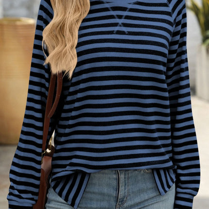 Striped Round Neck Long Sleeve T-Shirt