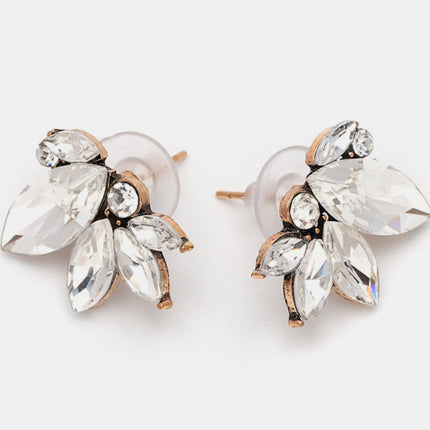 Alloy Rhinestone Flower Stud Earrings