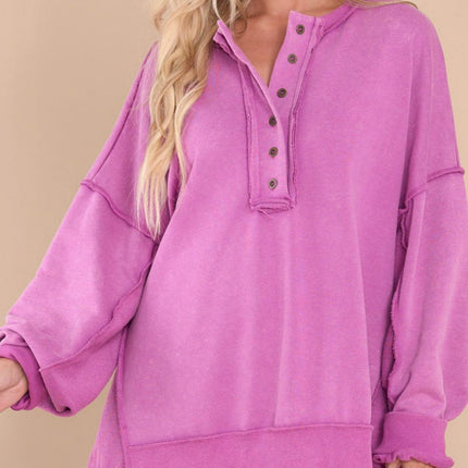 Exposed Seam Long Sleeve Sweatshirt