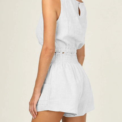 Round Neck Sleeveless Top and Shorts Set