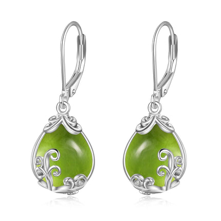 925 Sterling Silver Blue Opalite Drop Earring Leverbacks for Women