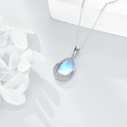 925 Sterling Silver Filigree Teardrop Pendant Necklace for Women