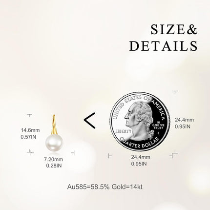 14K Gold Pearl Dangle Earring for Women Girls Elegant Fashion s Accessories