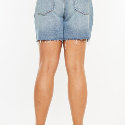 Kancan Full Size Raw Hem High Waist Denim Shorts