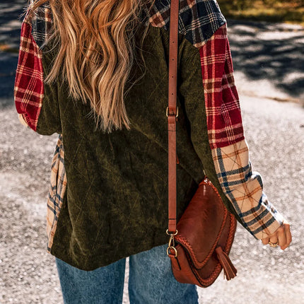 Plaid Button Up Long Sleeve Jacket