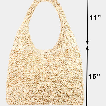 Fame Straw Braided Tote Bag