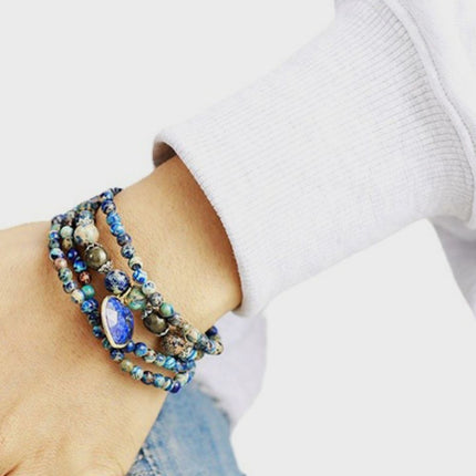 Imperial Stone Heart Three-Layered Bracelet