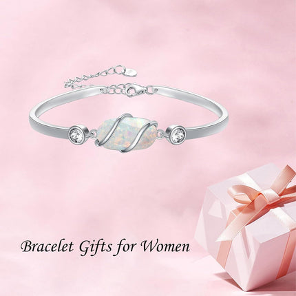925 Sterling Silver Green Malachite Stone Bangle Bracelet for Women Gifts