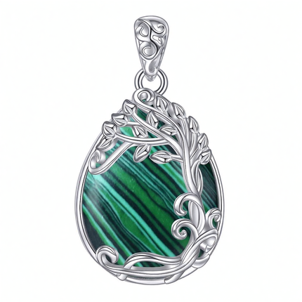925 Sterling Silver Filigree Teardrop Pendant Necklace for Women