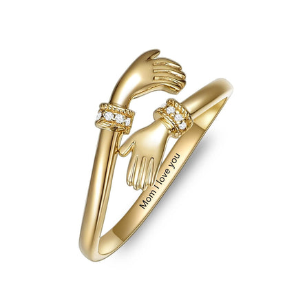 Yellow 9K Gold Hug Ring for Her Adjustable Hand Jewelry Christmas Birthday Anniversary Valentine s Gifts for Women Girlfriend Wife Fianc e