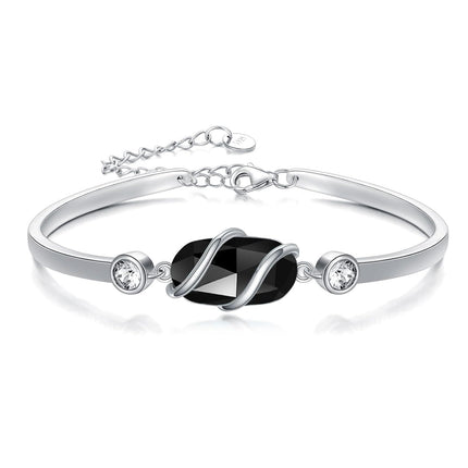925 Sterling Silver Green Malachite Stone Bangle Bracelet for Women Gifts