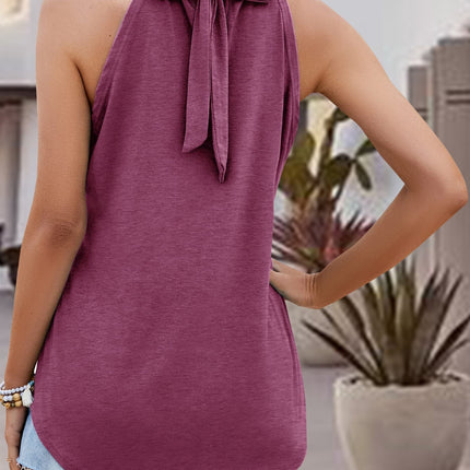 Tied Cutout Grecian Neck Tank