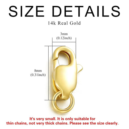 14k Gold Durable Removable Extension Chain for Necklaces and Bracelets 1/1.5/2/3/4/5 Lengths